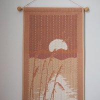 Vintage wall hanging | Pastel wall hanging | Vintage pink wall hanging | Scandinavian woven textile | Made in Finland