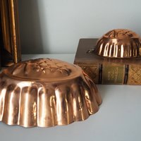Vintage copper molds | Copper pineapple molds | Set of two vintage copper baking tins | Vintage copper baking tins