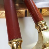Pair of vintage candlestick holders | Brass candlestick holders | Tall brass candlestick holders | Mismatched candlestick holders