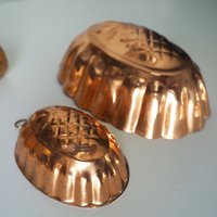 Vintage copper molds | Copper pineapple molds | Set of two vintage copper baking tins | Vintage copper baking tins