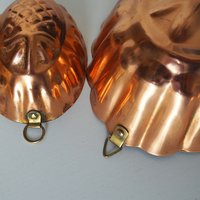 Vintage copper molds | Copper pineapple molds | Set of two vintage copper baking tins | Vintage copper baking tins