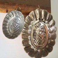 Vintage copper molds | Copper pineapple molds | Set of two vintage copper baking tins | Vintage copper baking tins
