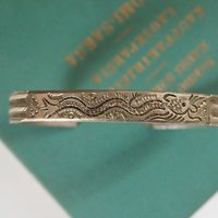 Vintage cuff bracelet | Engraved silver bangle | Silver tone cuff bracelet | Vintage boho bangle | Engraved cuff bracelet
