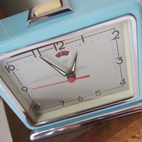 Vintage alarm clock | Shanghai Diamond alarm clock | Vintage wind up clock | Retro sky blue alarm clock | Working order