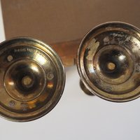 Set of two vintage candlestick holders | Twisted candle holders | Small candlestick holders | Vintage candle holder pair | Made in England