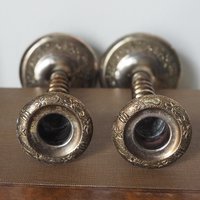Set of two vintage candlestick holders | Twisted candle holders | Small candlestick holders | Vintage candle holder pair | Made in England