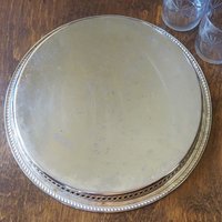 Vintage silver plated tray | Vintage tray with a raised edge | Silver plated serving tray with a cutout rim | Vintage decorative tray