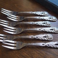 Set of six vintage dessert forks | Small vintage forks | Vintage dessert forks | Vintage dessert fork set | Amefa dessert forks