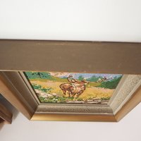 Vintage needlepoint wall art | Deer needlepoint | Scandinavian wall art | Needlepoint wall hanging | Scenery wall art