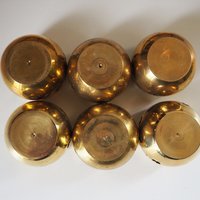 Set of six vintage tealight candle holders | Brass tealight candleholders | Vintage brass votive candleholders | Brass tealight holders