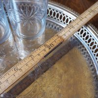 Vintage silver plated tray | Vintage tray with a raised edge | Silver plated serving tray with a cutout rim | Vintage decorative tray