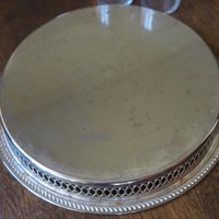 Vintage silver plated tray | Vintage tray with a raised edge | Silver plated serving tray with a cutout rim | Vintage decorative tray