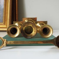 Vintage candlestick holder set | Candlestick holders | Vintage brass candlestick holders and candle snuffer | Made in Japan