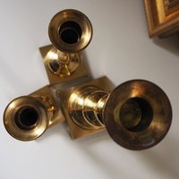 Vintage candlestick holder set | Candlestick holders | Vintage brass candlestick holders and candle snuffer | Made in Japan