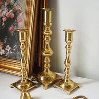Vintage candlestick holder set | Candlestick holders | Vintage brass candlestick holders and candle snuffer | Made in Japan