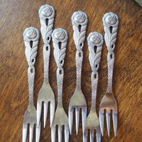 Set of six vintage dessert forks | Small vintage forks | Vintage dessert forks | Vintage dessert fork set | Amefa dessert forks
