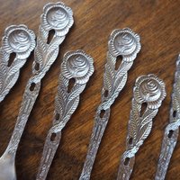 Set of six vintage dessert forks | Small vintage forks | Vintage dessert forks | Vintage dessert fork set | Amefa dessert forks