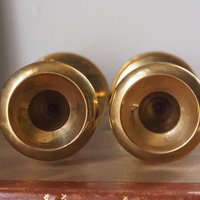 Pair of vintage candlestick holders | Brass candlestick holders | Tall brass candlestick holders