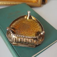 Vintage jewelry box | Heart shaped jewelry box | Vintage hinged trinket box | Small vintage jewelry box | Maritime jewelry box