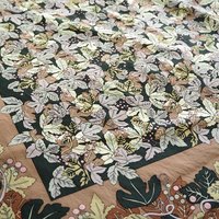 Vintage silk scarf | Vintage Marja Kurki scarf | Marja Kurki silk scarf | Vintage silk scarf with leaves
