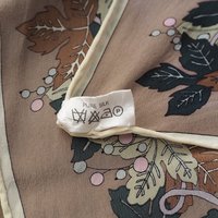 Vintage silk scarf | Vintage Marja Kurki scarf | Marja Kurki silk scarf | Vintage silk scarf with leaves