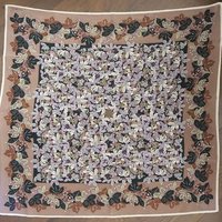 Vintage silk scarf | Vintage Marja Kurki scarf | Marja Kurki silk scarf | Vintage silk scarf with leaves