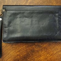 Vintage leather wristlet | Vintage leather bag | Black purse bag | Vintage wristlet | Vintage leather wrist bag | Black leather wristlet