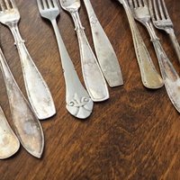 Vintage forks | Alpacca silver forks | Mismatched vintage forks | Food photography props | Mismatched forks