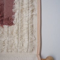 Vintage wall hanging | Long wall hanging | Vintage pink wall hanging | Scandinavian woven textile | Made in Finland