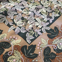 Vintage silk scarf | Vintage Marja Kurki scarf | Marja Kurki silk scarf | Vintage silk scarf with leaves