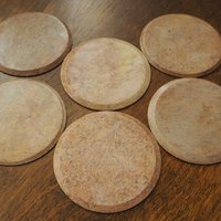Vintage coasters | Set of six stone coasters with mother of pearl inlays | Vintage stone coaster set | Floral coasters | Marble coasters