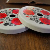Vintage enamelled stove top burner covers | Electric stove burner covers | Set of two vintage burner covers | Finel | Esteri Tomula