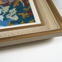 Vintage needlepoint wall art | Guardian angel needlepoint | Scandinavian wall art | Needlepoint wall hanging | Wool needlepoint
