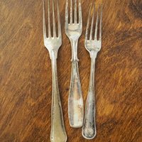 Vintage forks | Alpacca silver forks | Mismatched vintage forks | Food photography props | Mismatched forks