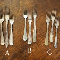 Vintage forks | Alpacca silver forks | Mismatched vintage forks | Food photography props | Mismatched forks