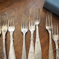 Vintage forks | Alpacca silver forks | Mismatched vintage forks | Food photography props | Mismatched forks