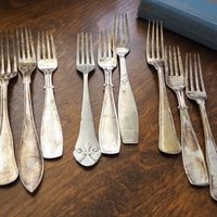 Vintage forks | Alpacca silver forks | Mismatched vintage forks | Food photography props | Mismatched forks