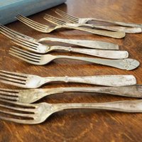 Vintage forks | Alpacca silver forks | Mismatched vintage forks | Food photography props | Mismatched forks