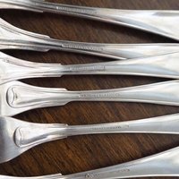 Vintage forks | Alpacca silver forks | Set of six vintage forks | Simple alpacca silver forks | Vintage fork set