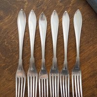 Vintage forks | Alpacca silver forks | Set of six vintage forks | Simple alpacca silver forks | Vintage fork set