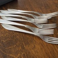 Vintage forks | Alpacca silver forks | Set of six vintage forks | Simple alpacca silver forks | Vintage fork set
