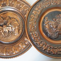 Set of two vintage copper wall plates | Decorative wall plates | Vintage copper plates | Vintage wall decor