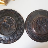 Set of two vintage copper wall plates | Decorative wall plates | Vintage copper plates | Vintage wall decor
