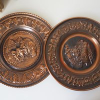 Set of two vintage copper wall plates | Decorative wall plates | Vintage copper plates | Vintage wall decor