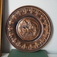 Set of two vintage copper wall plates | Decorative wall plates | Vintage copper plates | Vintage wall decor