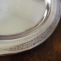 Vintage alpacca silver tray | Alpacca silver platter | Vintage serving tray | Engraved silver tray | Made in Finland