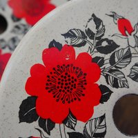 Vintage enamelled stove top burner covers | Electric stove burner covers | Set of two vintage burner covers | Finel | Esteri Tomula