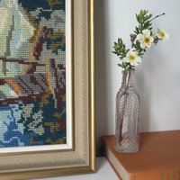 Vintage needlepoint wall art | Guardian angel needlepoint | Scandinavian wall art | Needlepoint wall hanging | Wool needlepoint