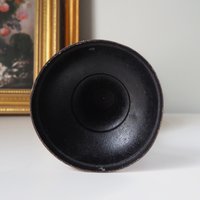 Vintage brass vase | Large vintage vase | Black brass vase | Etched floral brass vase black