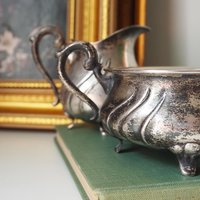 Vintage alpacca creamer and sugar bowl set | Vintage alpacca silver creamer and sugar set | Vintage creamer and sugar bowl set
